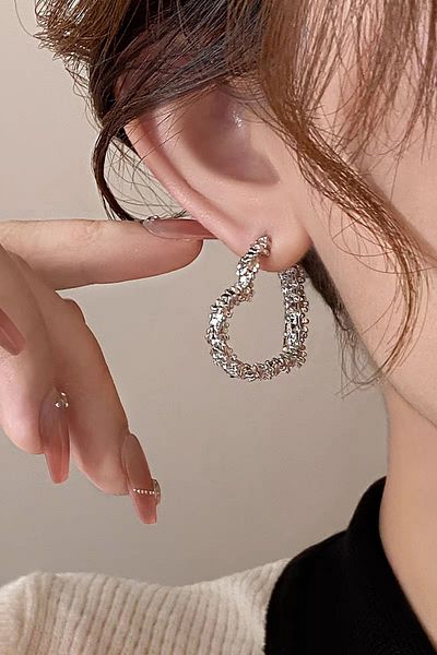 ARTEMİSİA Women's Serrated Heart Model Earrings