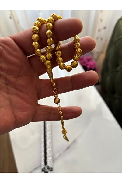 DİBA AVM металевий жовтий чотки в подарунковій коробці, жовтий, схожий на золото