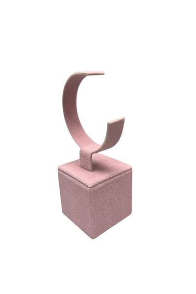 MeGass Dekor Domestic Production Suede Fabric Pink Color 13 cm Clamp Watch Display Stand