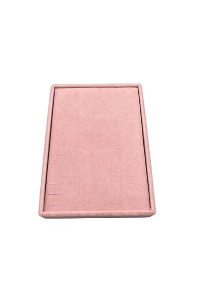 MeGass Dekor Domestic Production Small Size Suede Fabric Pink Color 24/17,5 Cm Submerged Ring Earring Table