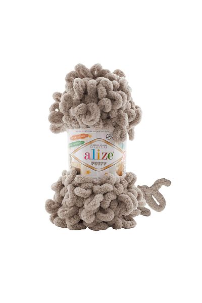 Alize 5 Κλωστές Πλεκτό Χεριού Puffy - 72 Ανοιχτό Μπεζ 100 Γρ. 9 Μ.