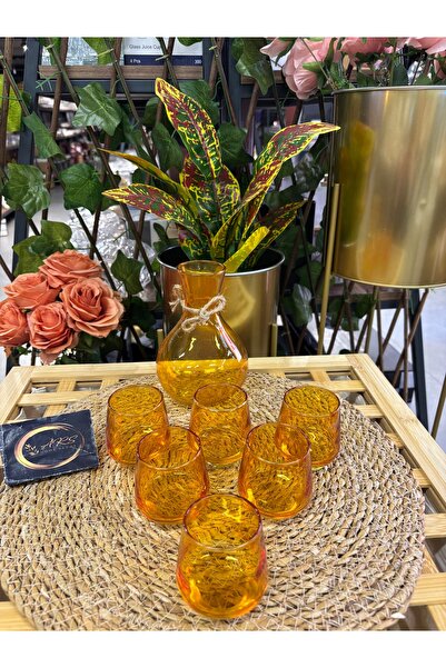 ARS HOME DEKOR Renkli Zemzem Takımı, Su Seti,Sürahili Bardak Seti,Umre-Hac Hediyeliği,7 Parça Meşrubat Takımı Karaf