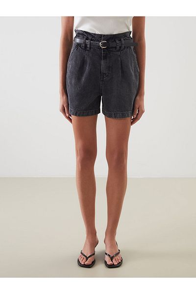 LC Waikiki Loose Fit 100% βαμβακερό ύφασμα τζιν Γυναικείο τζιν σορτς με ζώνη μέσης