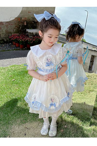 nannie Little Girls White Dress with Princess Taila - 2-3 years