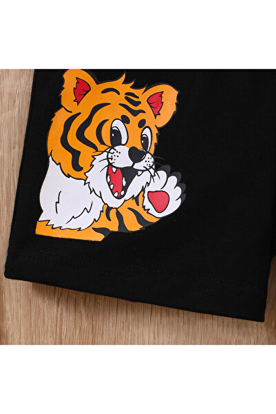 nannie Black and White Tiger Boys Outfit - 12-18 months