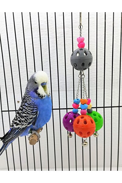ozzipetshop Muhabbet Kuşu Için Özel Zilli Kuş Topu Oyuncak 25 Cm