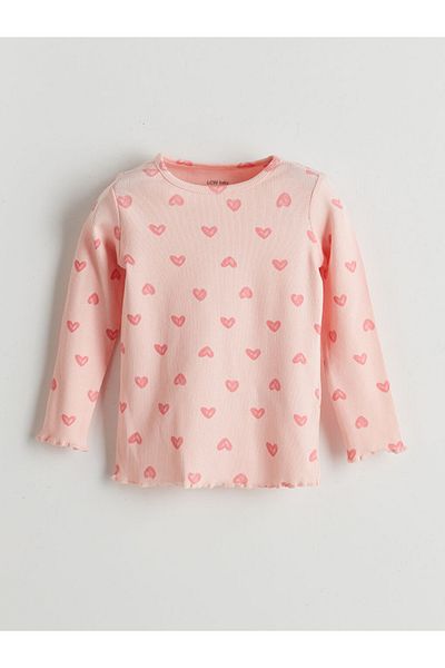 LC Waikiki Colorful Store Lcw Baby Pink Heart Printed Baby Girl Set