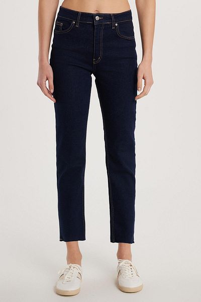Tudors Women's Slim Fit Slim Fit Short Tube Leg Navy Blue Jean Jeans Trousers