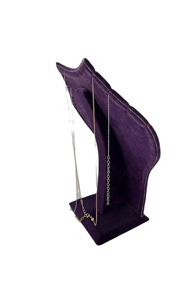 MeGass Dekor Domestic Production Bangok Model Suede Purple Necklace Choker Jewelry Display Mannequin