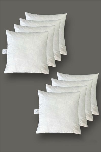 HILL TEKSTİL 8 Pieces of Goose Feather 45X45 Throw Pillow Premium Mix 500 Gr 50% Goose Feather 50% Bead Fiber