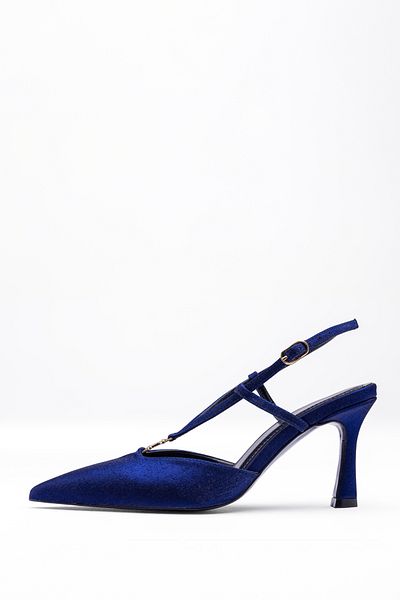Tasarım Women's Satin Cross Strap Detailed Adjustable Thin Heeled Evening and Event Shoes
