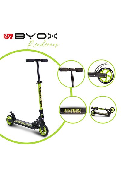 OEM Byox Rendevous Green folding scooter, aluminum frame, adjustable handlebar, age 6 years +