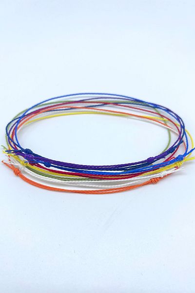 Concept HuBuTU Minimal White Yellow Orange Red Purple Navy Blue Blue Green Alaçatı Summer Rope Anklet Set 8 Pieces