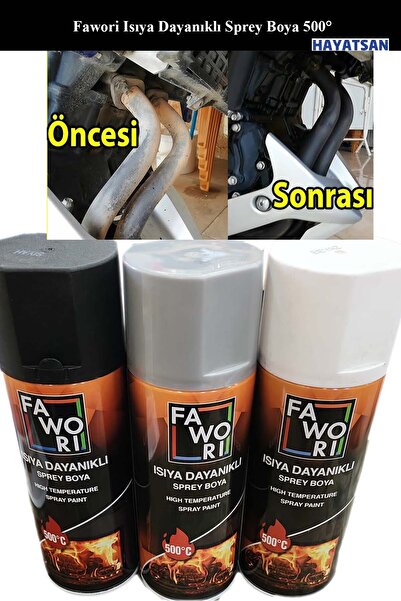 Fawori Isıya Dayanıklı 500° Sprey Mat Eksoz Fırın Pelit Sobası Boyası