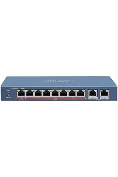 Hikvision Digital Technology DS-3E0310HP-E Network Switch, Fast Ethernet, PoE Support, Blue