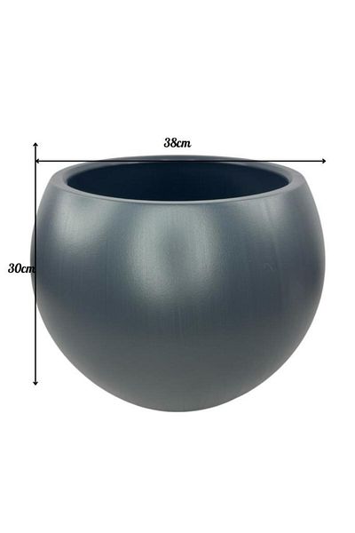 Nettenevime Sphere Round Ball Vase Decorative Flower Pot Anthracite 38*30cm