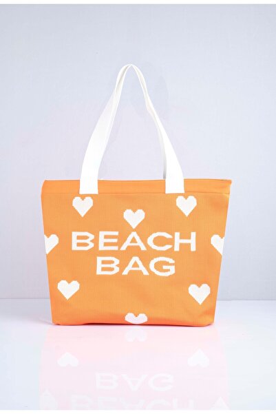 Sebir Moda Пляжна сумка з трикотажу з серцевим візерунком