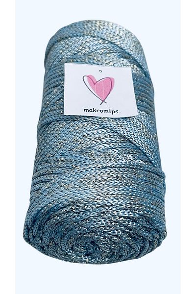 Makromİps POLIESTER SILVERY MACROME FRÂNTURĂ 100 gr LUMINOUS PREMIUM 1. CALITATE SUPLA BAG HOBIE PĂSĂRI DE TRICOTAT MANUAL