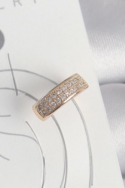 adshome Brass Gold Color Zircon Stone Women's Cartilage Earrings