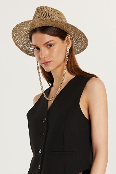 Tudors Women's Standard Fit Zero Sleeve Double Breasted Collar Button Black Vest Pants Suit