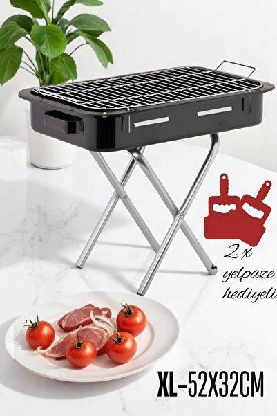 Transformacion Xl Emaye Mangal Katlanır Ayaklı 52 X 32 Cm 2 Adet Mangal Yelpa...