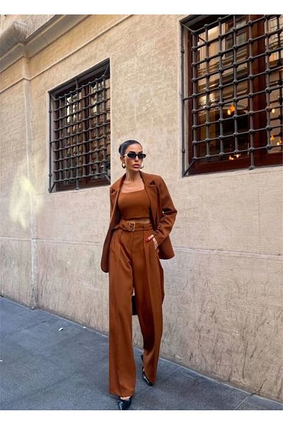 Silerra Ko 4 Button Buti 3 Jacket Pantoon Jewelry Brown
