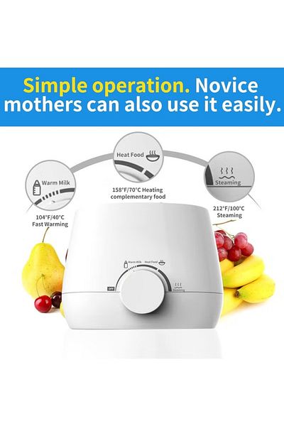 Primo Plus Baby Bottle Warmer,3-In-1 , Accurate Temperature Control, Bottle Brush And Tongs Included