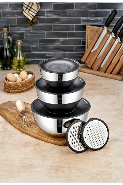 Esta 9-Piece Steel Grater and Whisk Bowl Set |   Durable Kitchen Set with Lid and Stainless Steel,