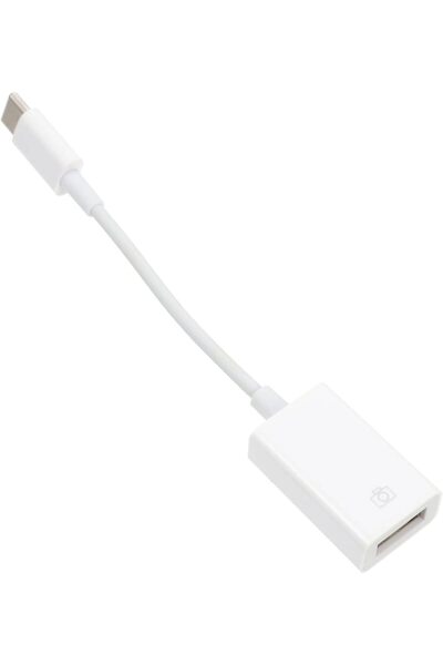 Others USB Type-C Male to USB Female Cable Charger OTG Adapter Mini Plastic White Set of 2