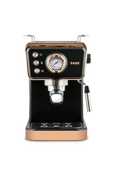 Zass Zem 20 Rose Gold Manual Espresso Machine, Ground Coffee & Nespresso Capsules,1350w, 20bar 1.5l