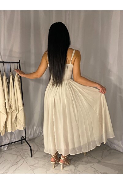 Butik Feminen Tarzda Şifon Midi Elbise | Doğal Şıklık