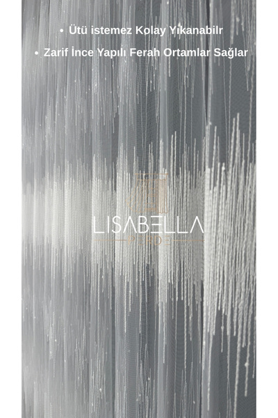 LisabellaHome Linea Broderia Tulle (Cusătură pliată 1x2) nu necesită călcat