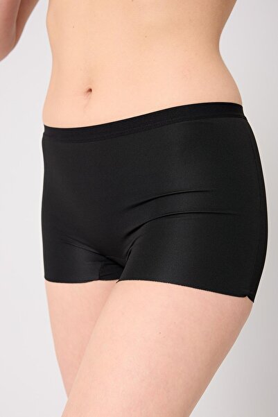 GIYOLA Kadın Basic Dikişsiz Lazer Kesim Siyah Boxer Külot
