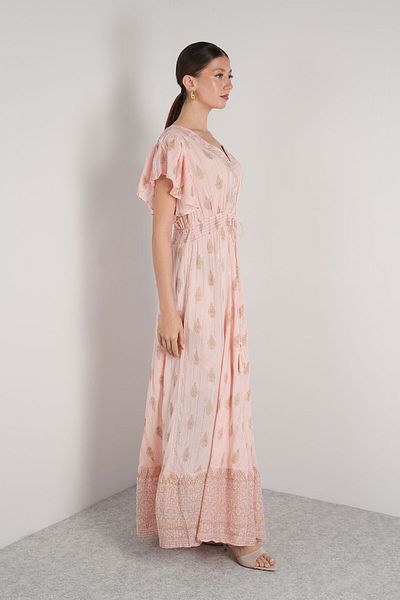 NAVAJO Maxi Dress - Salmon Lined – 100% Cotton – Standard Size (36-44)