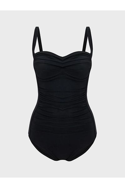LC Waikiki Costum de baie pentru femei LCW DREAM, cu cusături negre, cu detaliu cu șnur