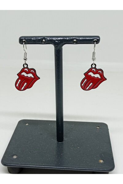 mama india alaçatı Fun Series Design Rolling Stones Young Girls' Colorful Ear...