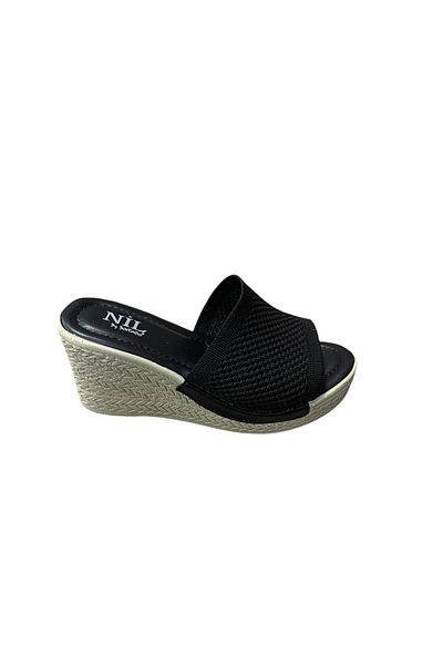 NİL Women's Wedge Heel Knitwear Slippers