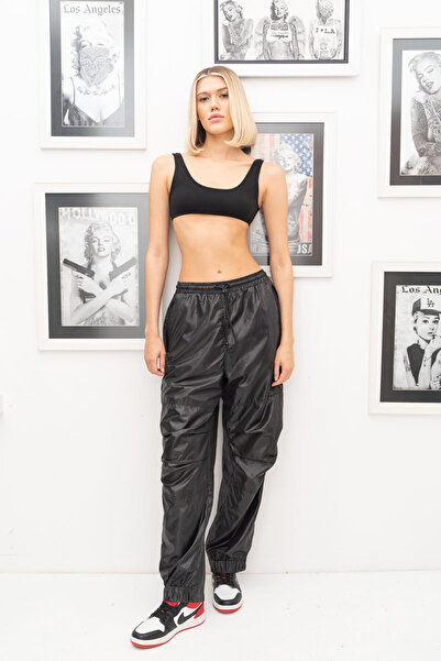 Kikiriki Black Pocket Raincoat Sweatpants