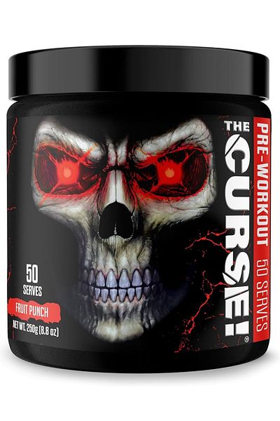JNX Sports The Curse Pre Workout Powder - Fruit Punch 50 Servings | Preworkout: Boost Strength, Energy + Focus