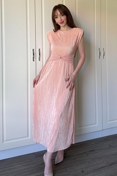 Dilay Gökoğlu Butik Φόρεμα με λεπτομέρεια σε πούδρα με μίντι μέση