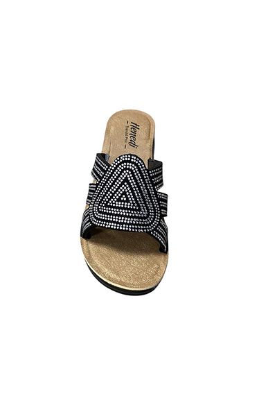 henedi Women's Wedge Heel Stone Slippers