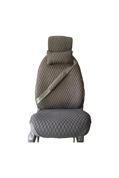 özgüven oto giyim Car Seat Cushion Set 3 in 1 Cushion+Pillow+Belt Pad 6 Colors Option Is for 2 Front Seats