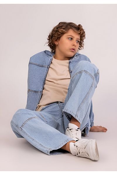 DMB BOYS & GIRLS Çaren Kids- Pantaloni din denim cu detaliu de cusătură