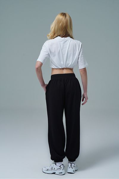 George Phoenix Soft Touch - Μαύρο ψηλόμεσο ύφασμα Modal Γυναικείο Jogger Sweatpants