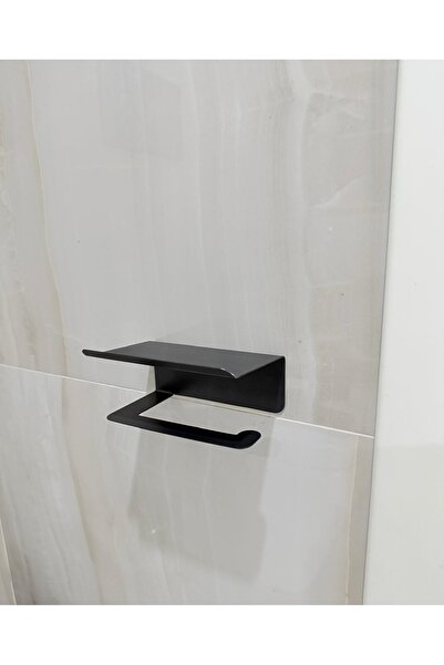 KAPİTAL LUXURY Metal Kağıt Rulo Tutucu Siyah Tuvalet Kağıtlığı Paslanmaz Çeli...