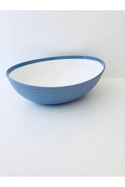HOBBY LİFE Vera Oval, Plastic Salad and Fruit Presentation Bowl 1.6 Lt & Blue - 1 Piece