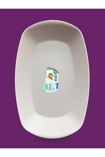 HOBBY LİFE Large Size Plastic Sandy Oval Boat Plate 1269 /25X15.8 cm & Pink
