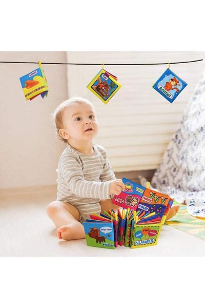 Picodino Set 6 carti senzoriale pentru bebelusi, animale, fructe, legume, cifre