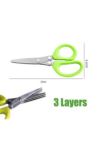 Choice 3 Layers Multifunctional Scissors Stainless Steel 3/5 Layer Kitchen Scissors Scallion Cutter Pepper