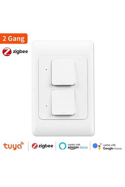 Choice 2 Gang Tuya Zigbee Switch Smart Wall Light Switches Neutral Wire Required 110-220v 1 2 3gang Voice C